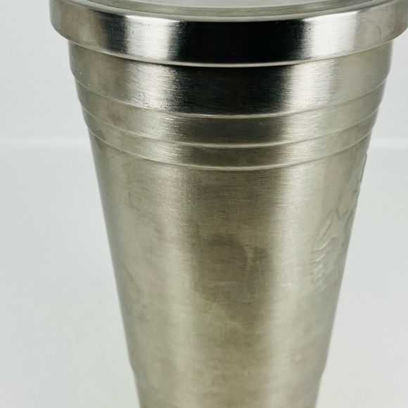 Starbucks 2012 Stainless Steel Silver Embossed Cold Cup Tumbler 16oz No Straw - Picture 8 of 9